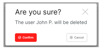 Delete confirmation dialogue